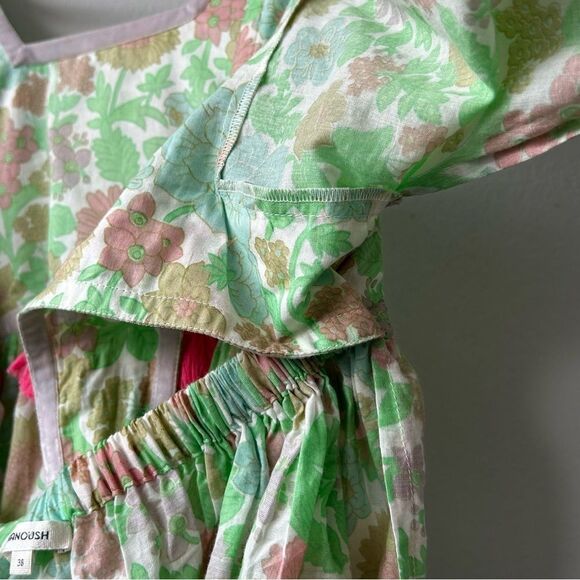 Manoush Boho Floral Green and Pink Women's Top - Picture 12 of 14
